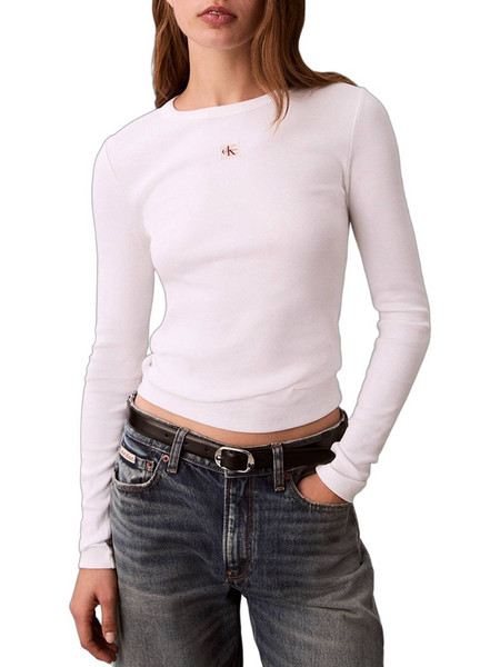 Calvin Klein Γυναικείο Χειμερινό Top Ριπ Λευκό LV047E205G-YAA