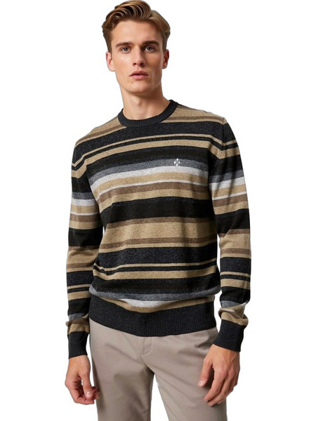 Burlington Ανδρικό Πουλόβερ Μαύρο Καφέ 61633-3511