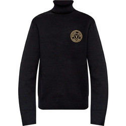 Versace 19V69 Ανδρική Πλεκτή Μπλούζα Ζιβάγκο Μαύρη 77GAFM07CMH41-G89