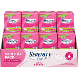 Serenity Light Super Σερβιέτες Ακράτειας 6 Σταγόνες 240τμχ