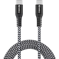 Sandberg Braided USB-A to USB-C 2m Black White 441-67