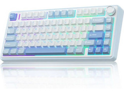 Aula INNO F75 Ασύρματο Μηχανικό Gaming Πληκτρολόγιο 65% με LEOBOG Reaper Διακόπτες RGB White Blue