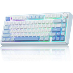 Aula INNO F75 Ασύρματο Μηχανικό Gaming Πληκτρολόγιο 65% με LEOBOG Reaper Διακόπτες RGB White Blue