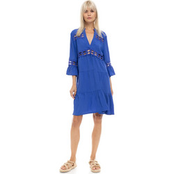 Pink Label Mini Καλοκαιρινό Καθημερινό Φόρεμα Μεταξωτό Μπλε BN-272-554897