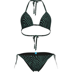 Arena Water Print Αθλητικό Bikini Set Τριγωνάκι Animal Print Μαύρο Κυπαρισσί 007085-506