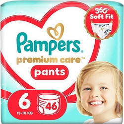 Pampers Premium Care Pants Πάνες Βρακάκι No6 13-18kg 46τμχ