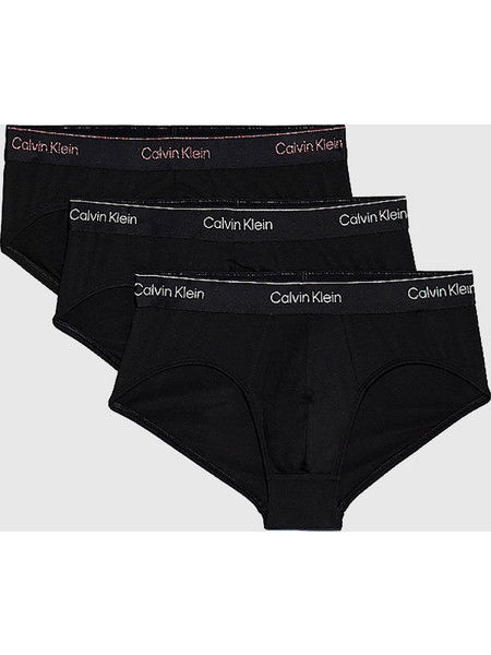 Calvin Klein Ανδρικά Σλιπ Βαμβακερά Μαύρα 3Pack 000NB4075A-Q6A