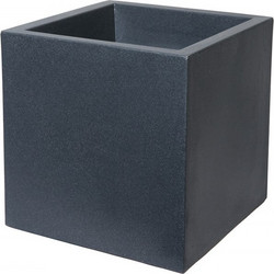 Plastona Cube Γλάστρα Εσωτερικού Χώρου Τετράγωνη Πλαστική Ανθρακί 45x45x45cm 030.CUBE45SWAN