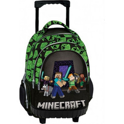 Graffiti Squad Minecraft Σχολική Τσάντα Τρόλεϊ Δημοτικού Πράσινη 268252