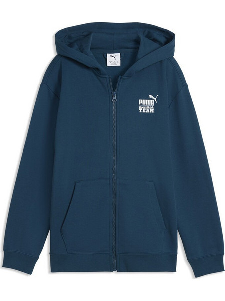 Puma Παιδική Ζακέτα Φούτερ με Κουκούλα και Φερμουάρ Πετρόλ 694665-36