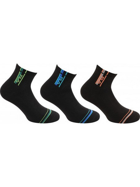 Fila Ανδρικές Κάλτσες Κοντές με Σχέδια Μαύρες 3Pack F3280