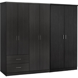 B2BMarkt Εξάφυλλη Ντουλάπα Ρούχων Blakely Zebrano 201x43x181cm 9995081