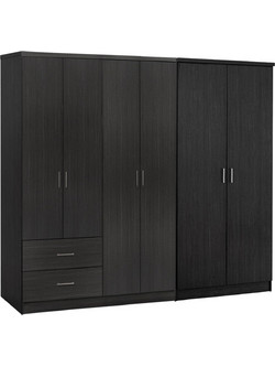 B2BMarkt Εξάφυλλη Ντουλάπα Ρούχων Blakely Zebrano 201x43x181cm 9995081