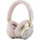Guess PU 4G Gold Script Metal Logo ENC Ασύρματα Bluetooth Ακουστικά Over Ear με Noise Cancelling Γκρι Ροζ