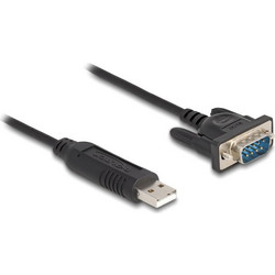 DeLOCK 66461 Καλώδιο RS-232 DB9 Male to USB-A 0.5m Black