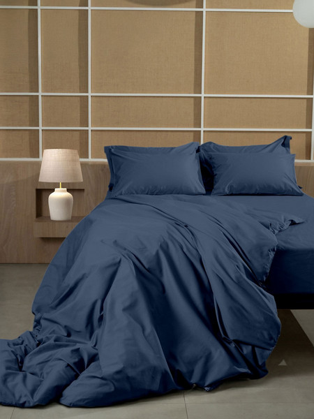Sunshine Home Σετ Σεντόνια Υπέρδιπλα Βαμβακοσατέν 235x270 Omnia Blue