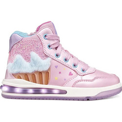 Geox Παιδικά Sneakers Μποτάκια με Φωτάκια Ροζ J66NWB0NFKNC8207