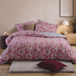 Nef-Nef Σετ Σεντόνια King Size Βαμβακερά με Λάστιχο 180x200+35 Harmony Bordo