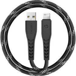 Energea Nyloflex C89 Braided USB-A to Lightning Cable 1.5m Black Silver