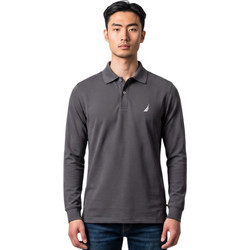 Nautica Ανδρική Μπλούζα Polo Μακρυμάνικη Καφέ 3N1CR0126-100