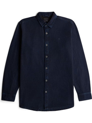 G-Star RAW Ανδρικό Πουκάμισο Τζιν Μακρυμάνικο Κανονική Γραμμή Navy Μπλε D28914-D539-J374