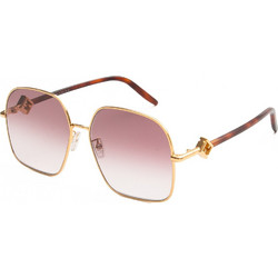 Fendi 40218U 30T Γυναικεία Γυαλιά Ηλίου Τετράγωνα Μεταλλικά Χρυσά με Ροζ Φακό