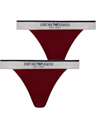 Emporio Armani Βαμβακερά Γυναικεία String Μπορντό 2Pack EW000405AF27298