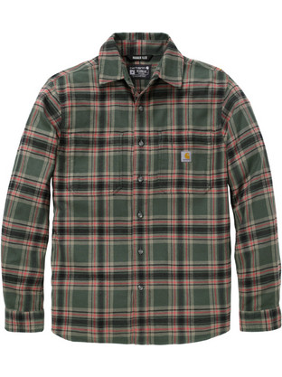 Carhartt Ανδρικό Πουκάμισο Βαμβακερό Καρό Μακρυμάνικο Κανονική Γραμμή Χακί 107010-GS8SREG