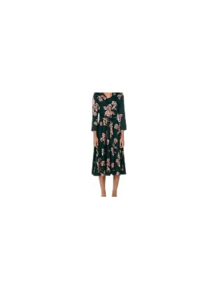 Forel Midi Καθημερινό Φόρεμα Floral Σατέν Μαύρο 083.50.01.029