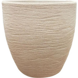 Plastona Nemesis Rock Γλάστρα Στρογγυλή Πλαστική Εκρού 60x60cm 030.NEMESIS60RC