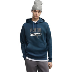 Puma Ανδρικό Αθλητικό Φούτερ με Κουκούλα Πετρόλ 694606-36