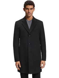 Hugo Boss Ανδρικό Παλτό Μακρύ Μαύρο 50571557-001
