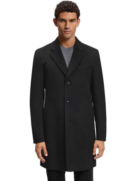 Hugo Boss Ανδρικό Παλτό Μακρύ Μαύρο 50571557-001