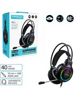 Treqa XH-645 Gaming Headset Over Ear Black