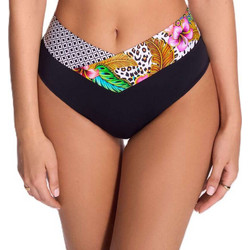 Ava Ψηλόμεσο Bikini Slip Μαύρο Πολύχρωμο SF238