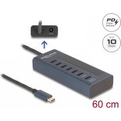 DeLOCK 64288 USB Hub 3.1 USB-C με 7 Θύρες USB-C & Εξωτερική Παροχή Ρεύματος