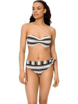 Ysabel Mora Bikini Set Strapless με Ενίσχυση Animal Print Μαύρο Μπεζ 83263