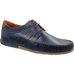 Boxer Ανδρικά Μοκασίνια Boat Shoes Δερμάτινα Navy Μπλε 21372-15-016