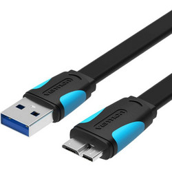 Vention VAS-A12-B050 Καλώδιο Flat USB-A Male 3.0 to USB-B Micro Male 0.5m Black