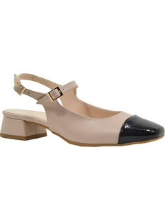 PieDini Γόβες Slingback με Χοντρό Χαμηλό Τακούνι Nude 0380