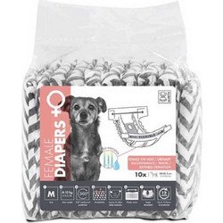 M-Pets Πάνες Βρακάκια για Θηλυκό Σκύλο με Αυτοκόλλητα Medium 4-9kg 28-48cm 10τμχ