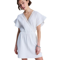 Roxy Bright Mornings Mini Καλοκαιρινό Καθημερινό Φόρεμα Κρουαζέ Λευκό ERJWD03968-WZA0