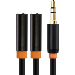 Cabletime CT-AV309 Αντάπτορας Ήχου 3.5mm Male to 2x 3.5mm Female 20cm