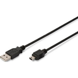 Digitus AK-300108-018-S Καλώδιο USB-A Male 2.0 to USB-B Mini Male 1.8m Black