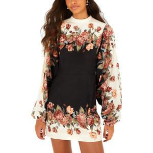 Farm Rio Mini Βραδινό Φόρεμα Floral Εκρού 361234-26093