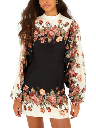 Farm Rio Mini Βραδινό Φόρεμα Floral Εκρού 361234-26093