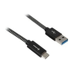 Sharkoon Braided USB-A to USB-C 0.5m Black Grey 4044951027033