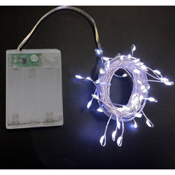 Lumen 50 Χριστουγεννιάτικα Λαμπάκια LED σε Σύρμα Μπαταρίας Ψυχρά Λευκά 3.7m LUMEN-30-0500