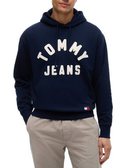 Tommy Jeans Ανδρικό Φούτερ με Κουκούλα & Τσέπες Navy Μπλε DM0DM23595-C1G