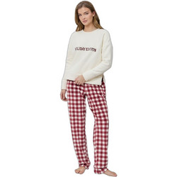 Aruelle Clarisse Σετ Γυναικείες Πιτζάμες Χειμωνιάτικες Fleece Μπεζ